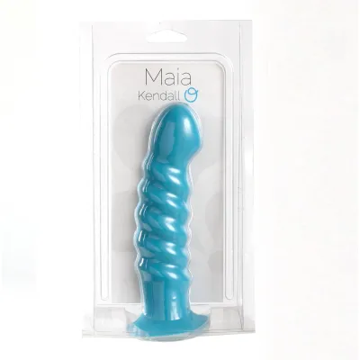 Kendall Silicone Dong Swirled Satin Finish Neon Blue