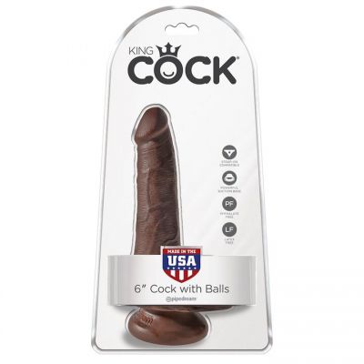 Pipedream King Cock Dark Tone Dildo With Balls 6 Inch