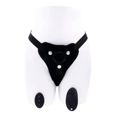 Hidden Pocket Strap On with Remote Control Vibrator