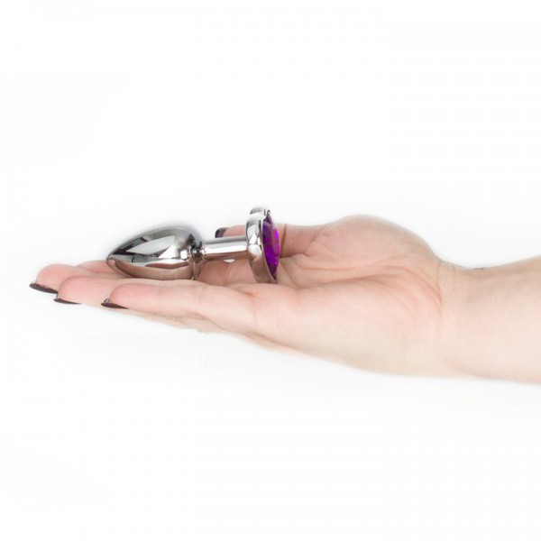 Bejewelled Purple Heart Jewelled Butt Plug – 3, 3.5 or 4 Inch — image 4 of 6