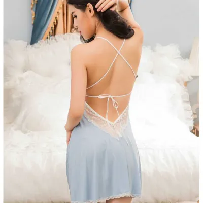 Blue Lace Babydoll One Size