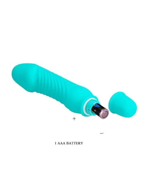 Stev Vibrating Dildo - 5.3 Inch - Turquoise