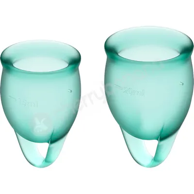 Satisfyer Feel Confident Green Menstrual Cups 2pk