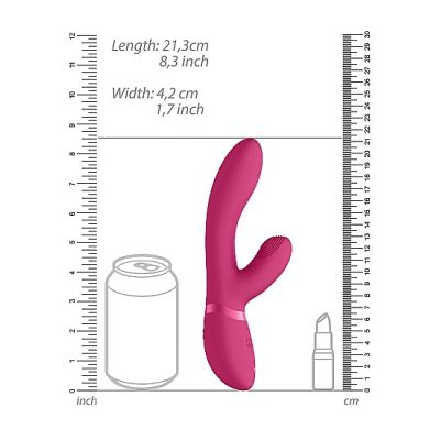 Vive Kyra Pink 21 3 cm USB Rechargeable Rabbit Vibrator with Pulsing Tip