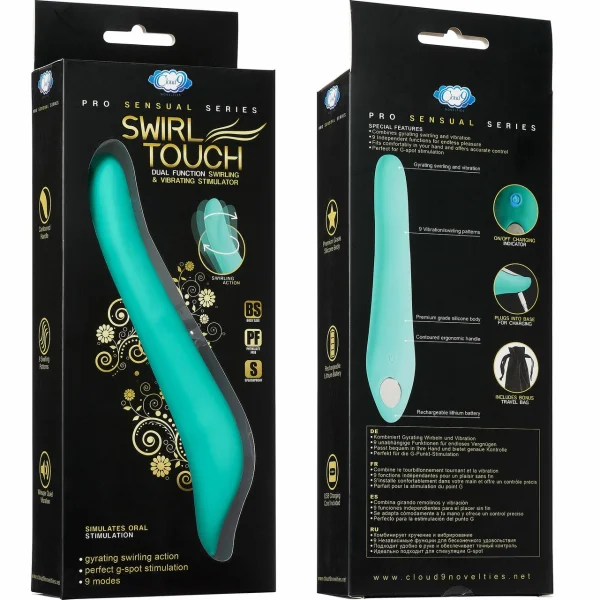 Cloud 9 Swirl Touch Dual Function Swirling & Vibrating Rechargeable G-Spot Stimulator - Teal