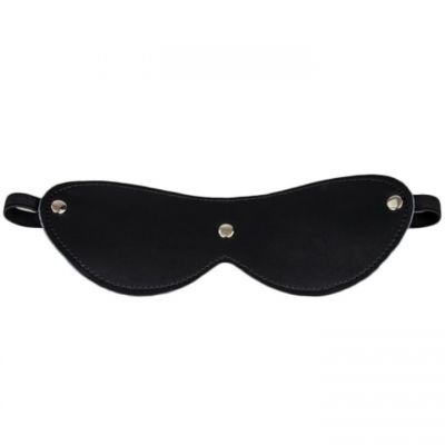 Bondara Black Leather Studded Blindfold