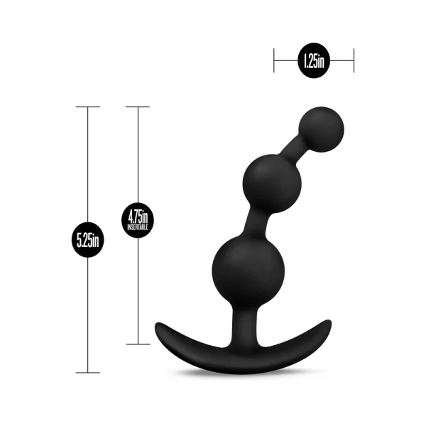 Anal Adventures Platinum Small Anal Beads Black