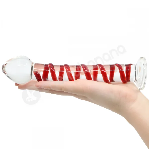 Crystal Pleasures Glass Swirled Candy Dildo