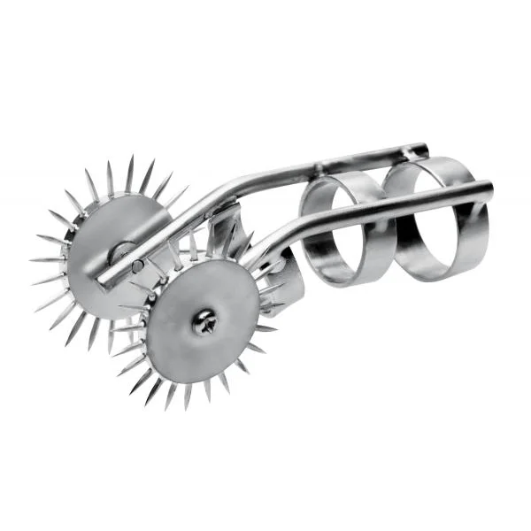 Spikes Double Finger Pinwheel Metal Silver