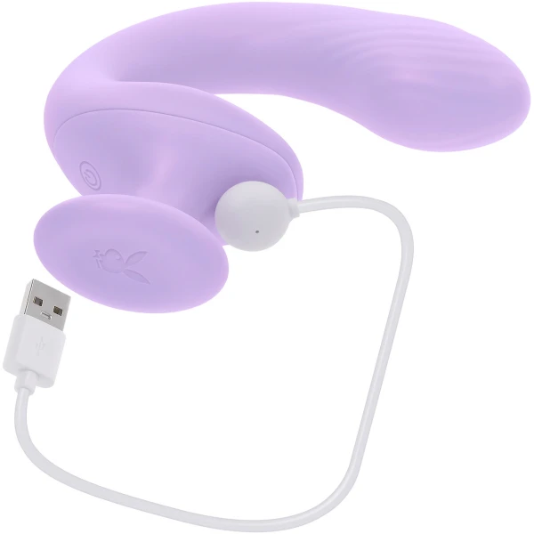 Playboy Pleasure Rev Me Up Rechargeable Waterproof Silicone Dual Stimulation Vibrator - Purple