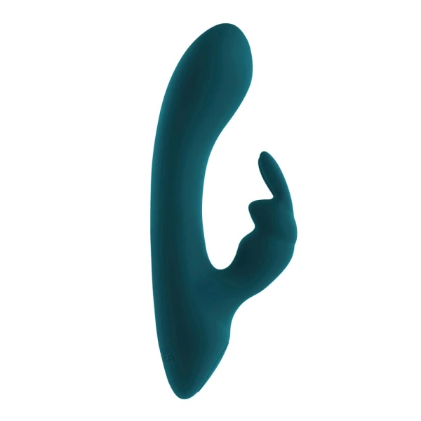 Playboy Pleasure Lil Rabbit Waterproof Rechargeable Silicone Dual Stimulation Vibrator - Teal