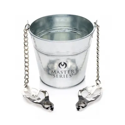 Labia And Breast Clamps With Bucket Silver