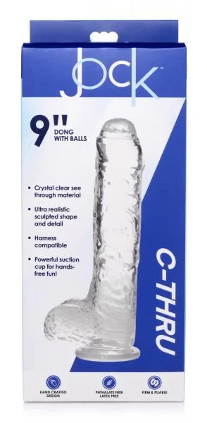 Jock C-thru Dildo With Balls - 9 Inch — image 5 of 6