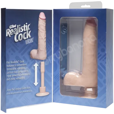 The Realistic Cock Vibrating Slim Flesh 9 Dildo With Balls