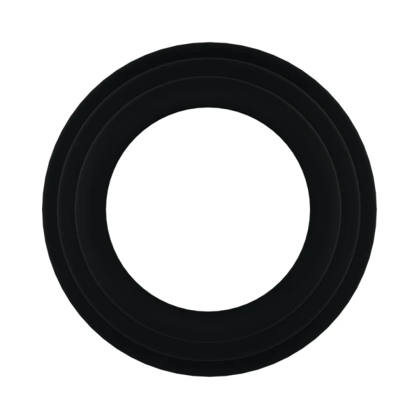 Rock Solid Tri-Pack Silicone Gasket Cock Rings Black