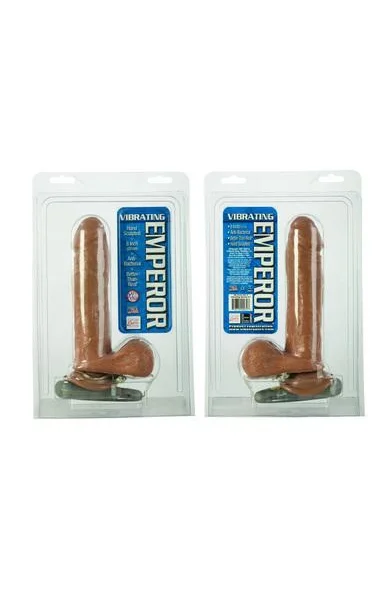 Vibrating Emperor Dildo 8 Inch Brown