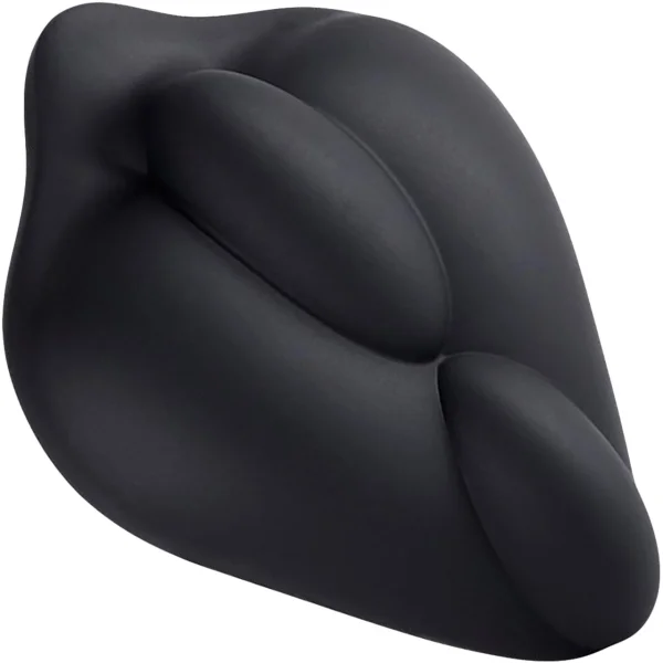 b.cush Soft Silicone Dildo Base for Harness Play - Black