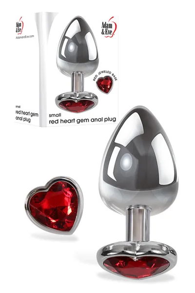 Adam and Eve Small 2.81" Metal Butt Plug with Jewel Heart Base — image 5 of 8