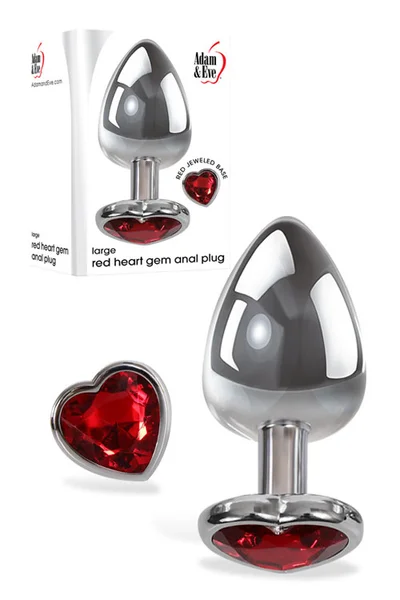 Adam and Eve Large 3.73" Metal Butt Plug with Jewel Heart Base — image 5 of 8