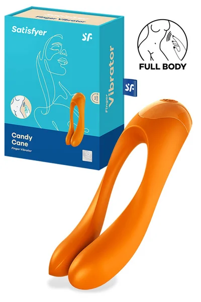 Satisfyer 4.7" Candy Cane Silicone Finger Vibrator — image 10 of 12