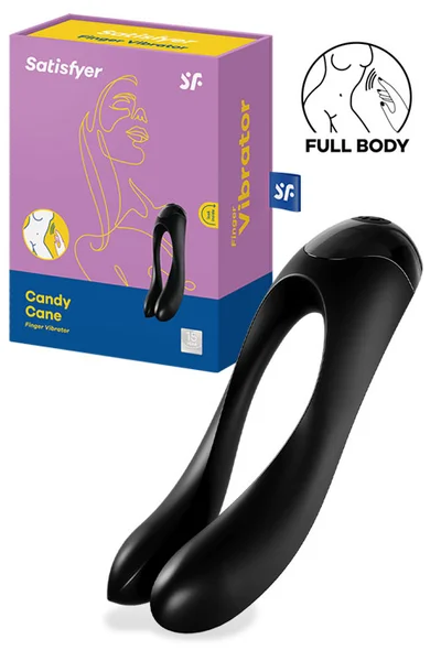 Satisfyer 4.7" Candy Cane Silicone Finger Vibrator — image 7 of 12
