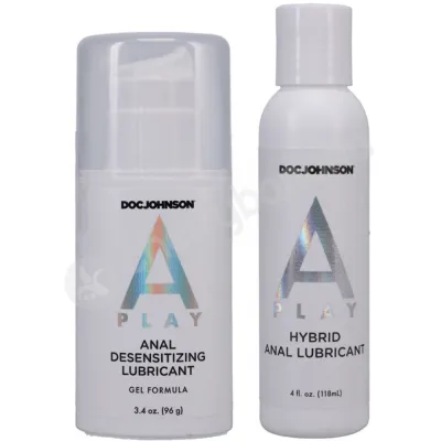 Doc Johnson A play Double Down Hybrid Anal Lube Desensitising Lube 2 Piece Set