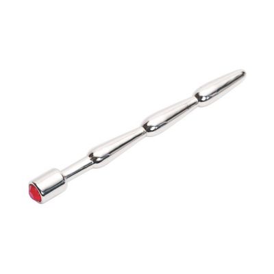 Red Tipped Penis Plug Silver
