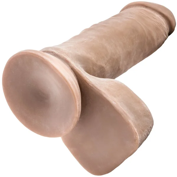 Au Naturel 8 Inch Sensa Feel Dual Density Dildo With Balls By Blush - Caramel
