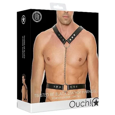 Twisted Bit Black Leather Harness
