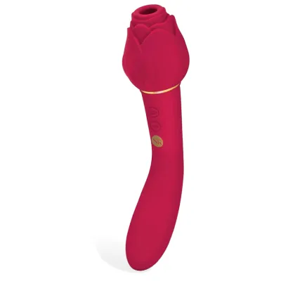Secret Kisses Rosegasm Twosome 8 Air Suction Clitoral Stimulator G Spot Vibrator