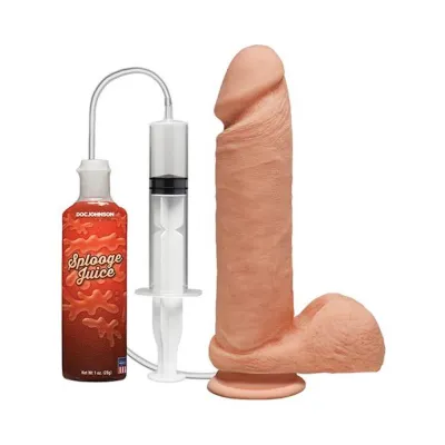 The D Perfect D Squirting 8 Inch With Balls Ultraskyn Vanilla