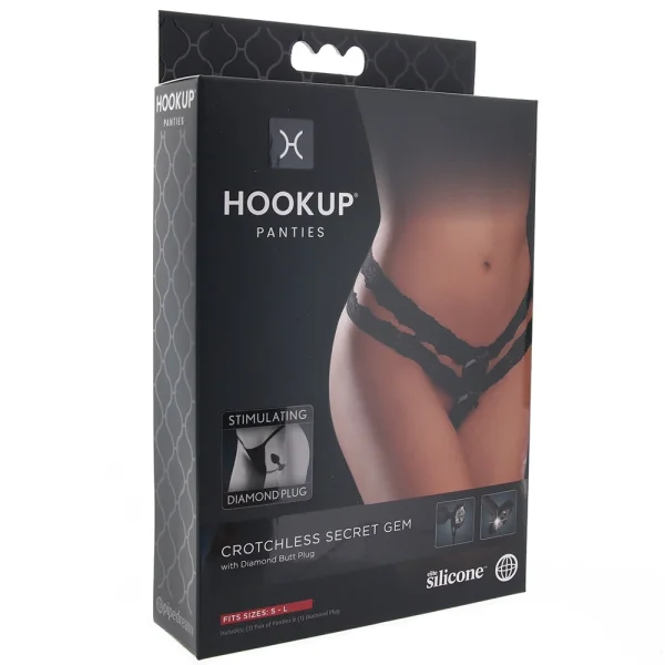 Hookup Secret Gem Butt Plug with Black Panties