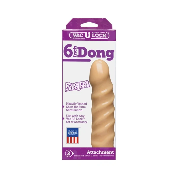 Vac-U-Lock 6" Raging Hard-Ons Dong - Beige