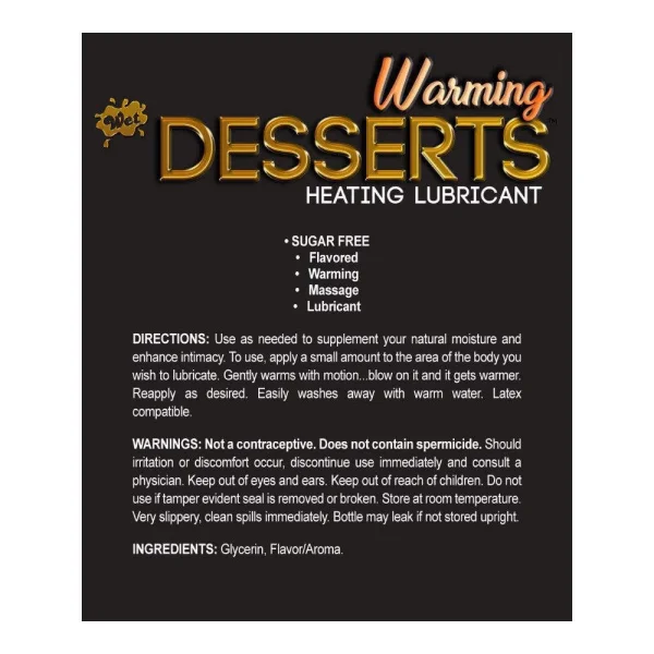 Wet Warming Desserts Baked Gooey Chocolate Chip Cookie Water-Based Lube | 3oz