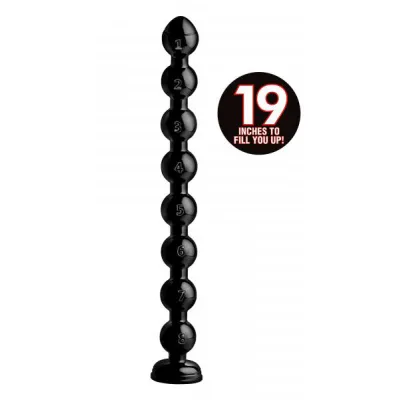 Hosed 19 Inches Beaded Thick Anal Snake Black