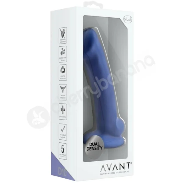 Avant D10 Ergo Mini Blue Dual Density Curved Shaft Dildo
