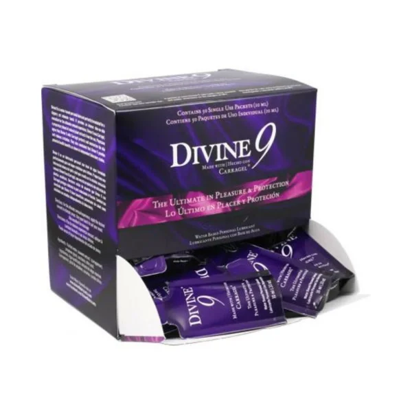 Divine 9 Water Based Lubricant Counter Display 50 Packets Per Display