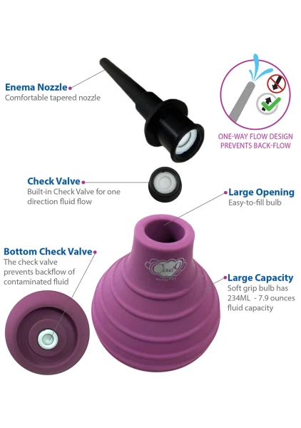 Cloud 9 Health & Wellness Deluxe Enema / Douche With Non-Backflow One-Way Valve
