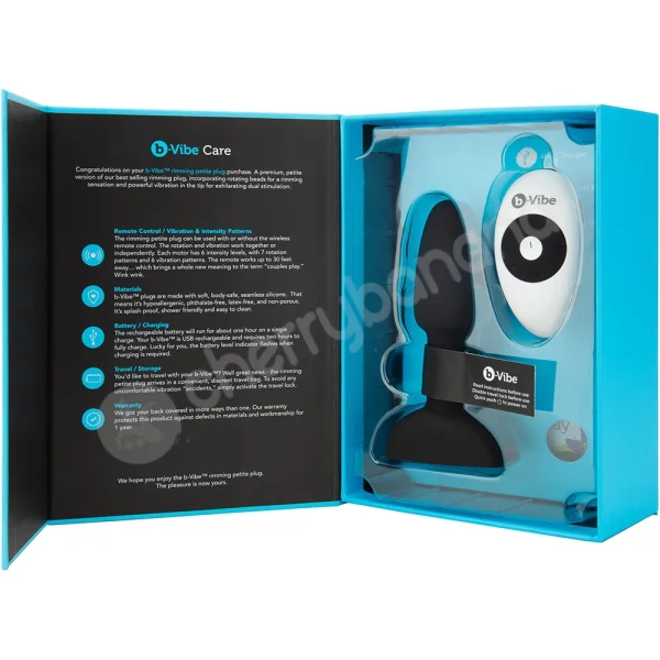 B-vibe Petite Rimming Sensation Black Silicone 4.9" Butt Plug