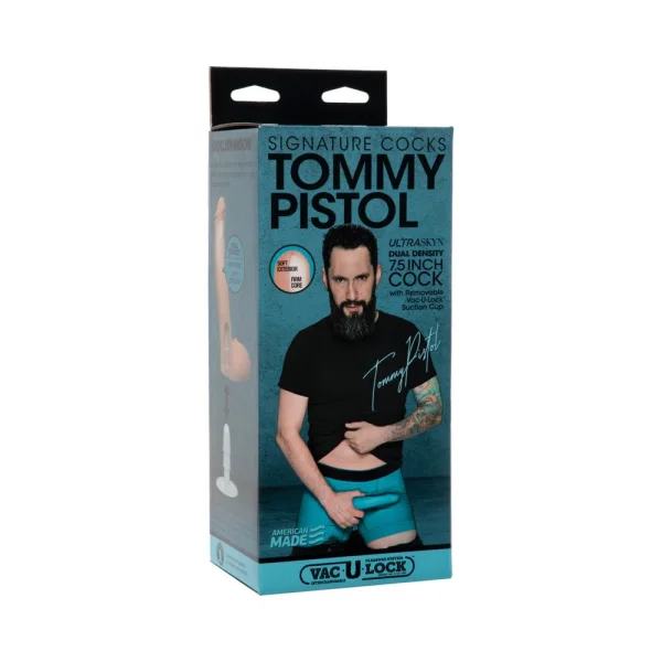 Signature Cocks Tommy Pistol 7.5 Inch Ultraskyn Cock With Removable Vac-u-lock Suction Cup Vanilla