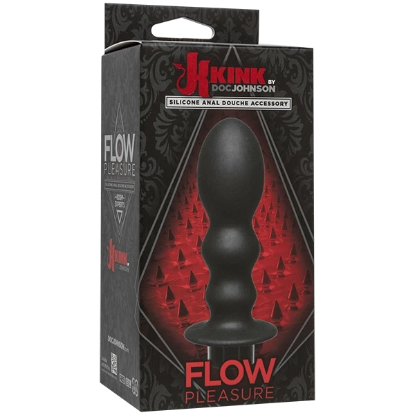 Kink Flow Silicone Anal Douche Accessory Pleasure - Black