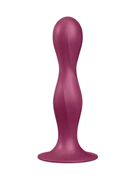Satisfyer Double Ball-R Silicone Rumbly Kinetic Energy Weighted Dildo - Dark Blue