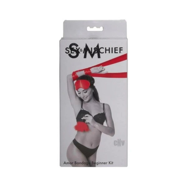 Bedroom Accessories: Sportsheets Sex & Mischief Amor Bondage Beginner Kit Red