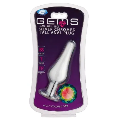 Cloud 9 Novelties Gems Silver Chrome Tall Plug Small