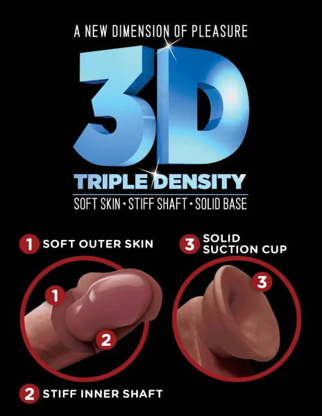 King Cock Plus Triple Density 8 Inch Cock - Brown