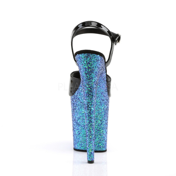 8 inches Heel, 4 inches PF Ankle Strap Sandal w/ Glitter Bottom — image 20 of 24
