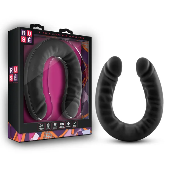 Ruse - Silicone Double Headed Dildo - 18 Inch - Black — image 6 of 9
