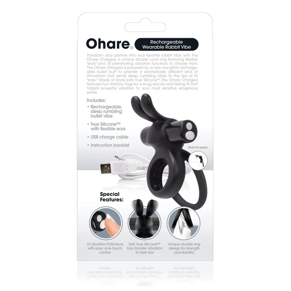 Charged Ohare Rechargeable Rabbit Vibe - Black — image 14 of 14