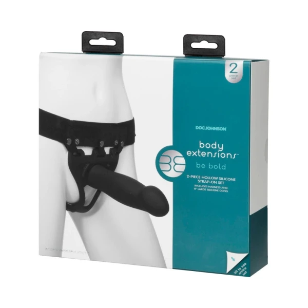 Body Extensions Be Bold 2 Piece Strap On Set Black