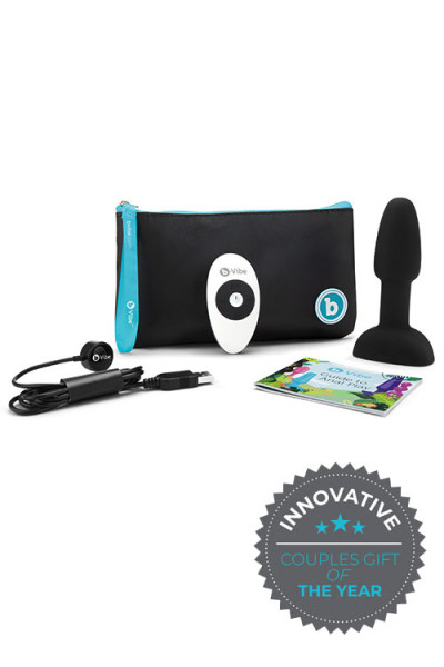 B-Vibe Rimming 4.9" Petite Butt Plug with Remote